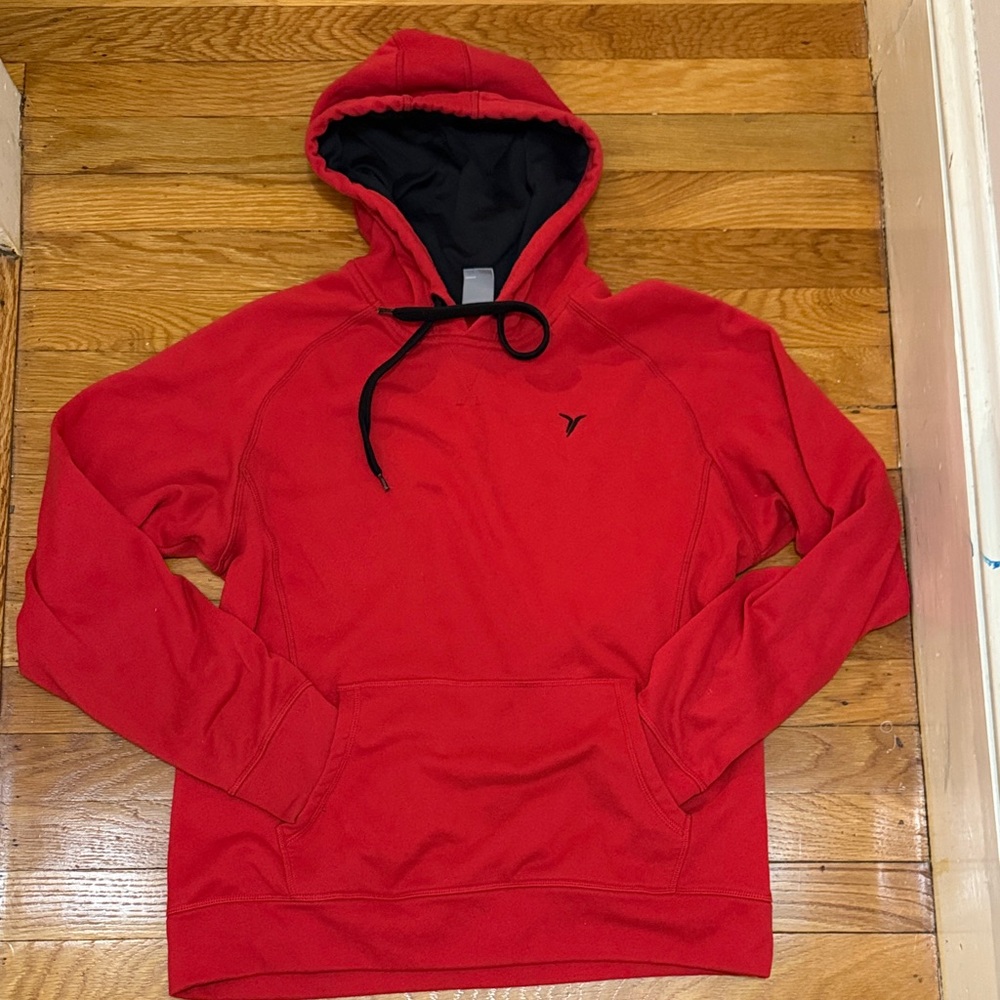 Old Navy Active Men's Red Hoodie with Black Accents (M)